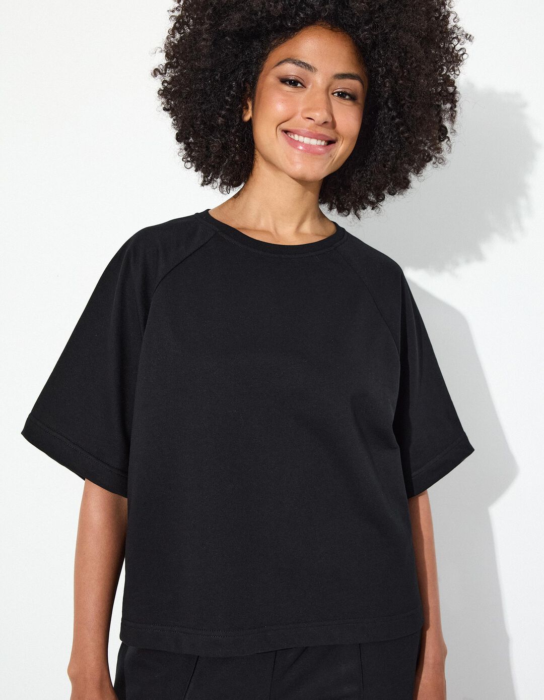 T-shirt Fleece, Mulher, Preto 