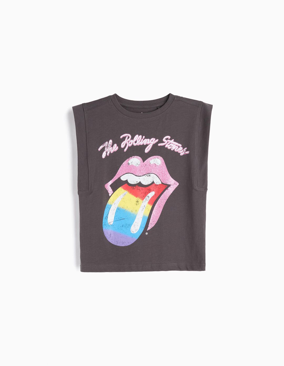 T-shirt 'The Rolling Stones', Menina, Cinzento Escuro 