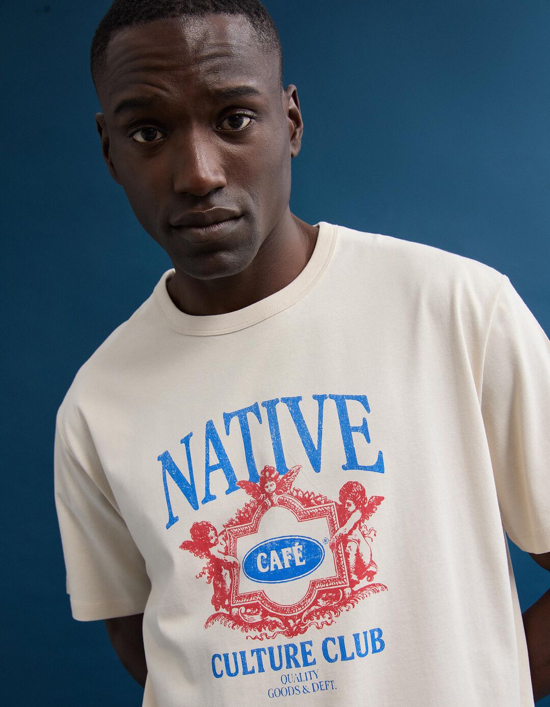 T-shirt Jersey Estampada, Homem, Bege