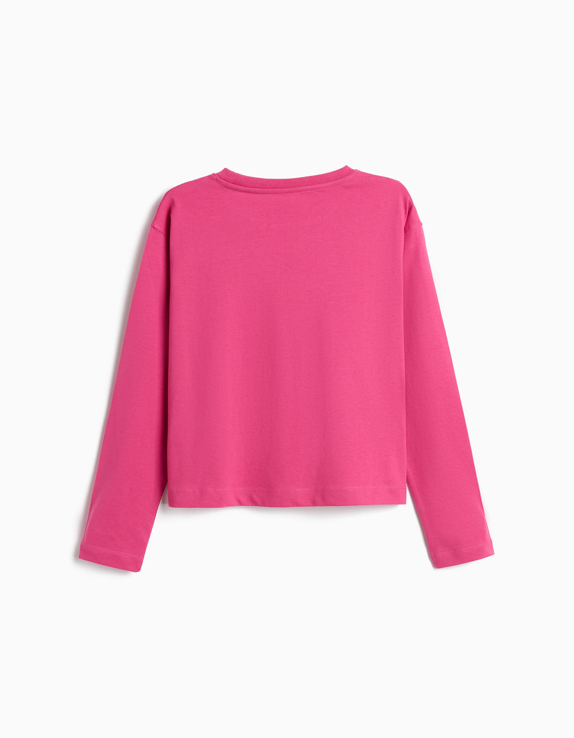 Comprar Online T-shirt Estampada Manga Comprida, Menina, Rosa Escuro