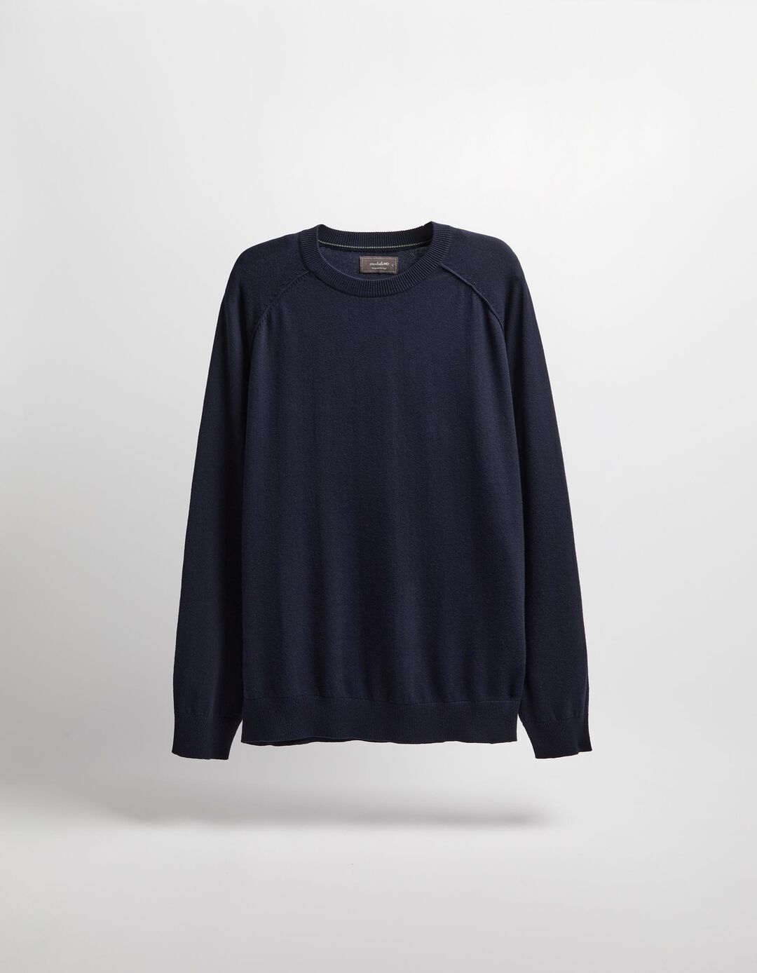 Camisola de Malha Decote Redondo, Homem, Azul Escuro