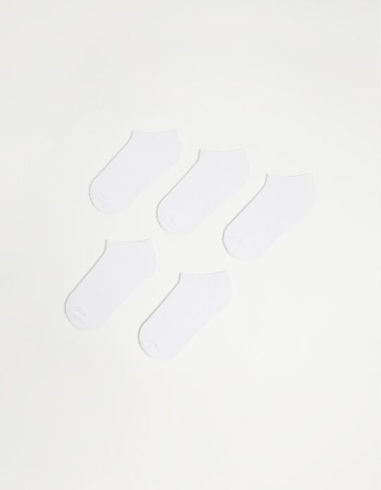 Comprar Online Pack 5 Pares de Meias Tornozelo, Mulher, Branco