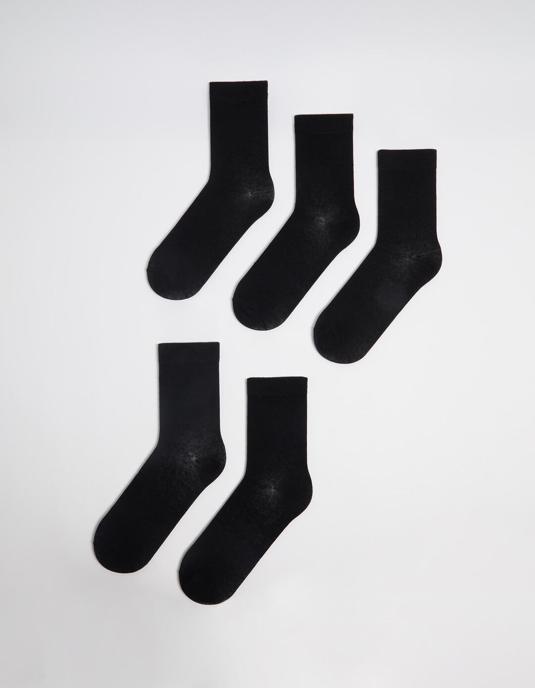 Pack 5 Pares de Meias Lisas, Homem, Preto