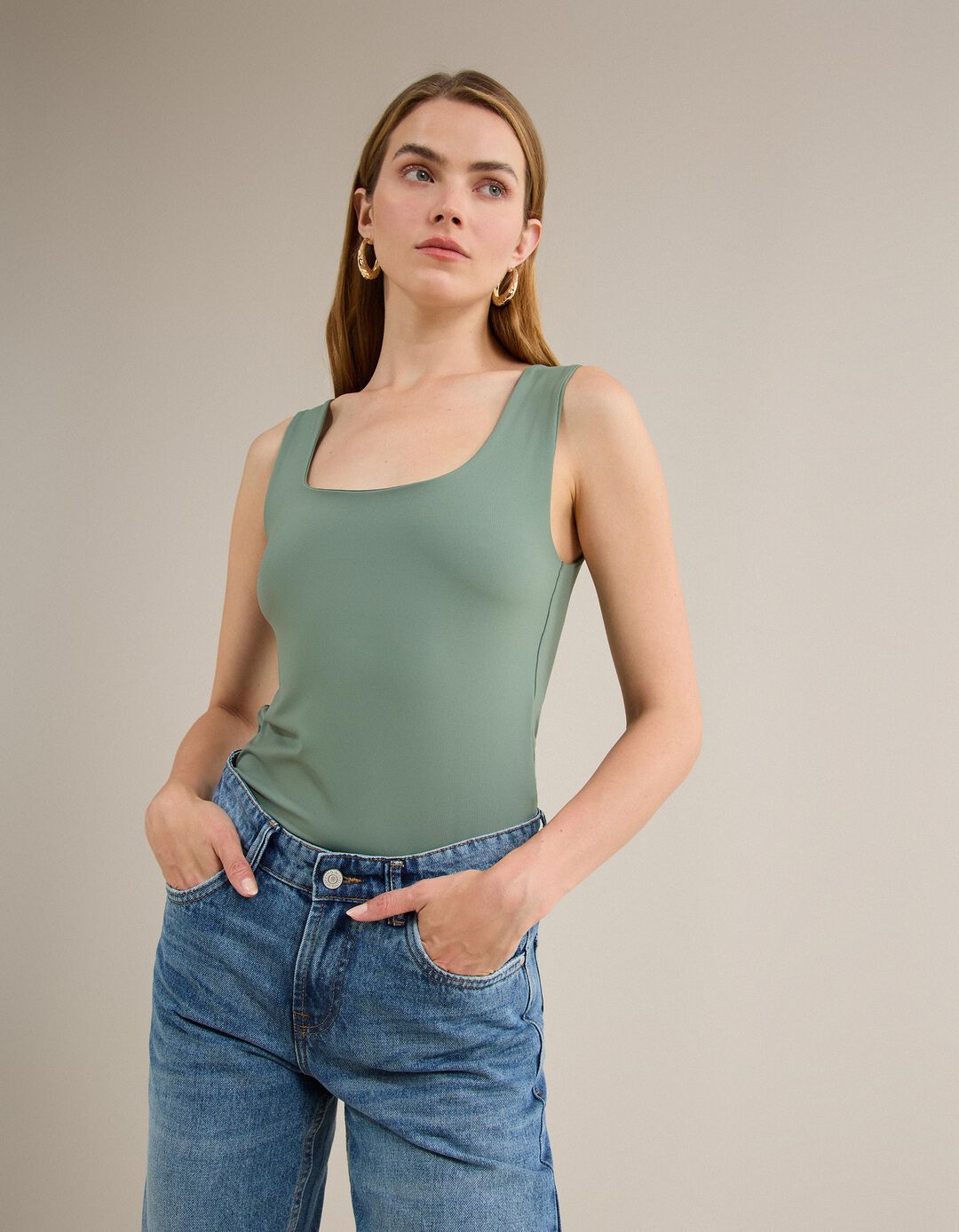 Top, Mulher, Verde Claro