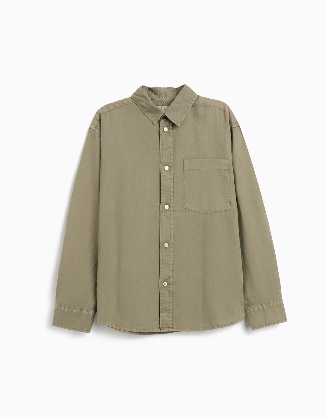 Camisa com Linho, Menino, Verde Escuro