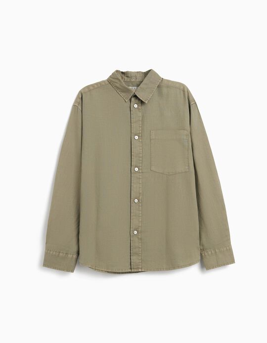 Comprar Online Camisa com Linho, Menino, Verde Escuro