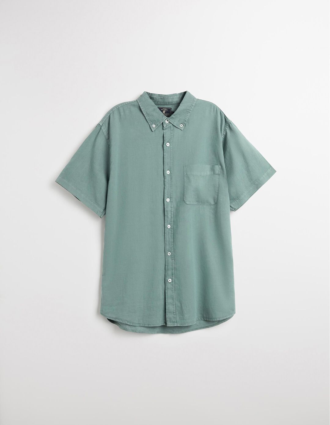 Camisa com Linho, Homem, Verde Escuro