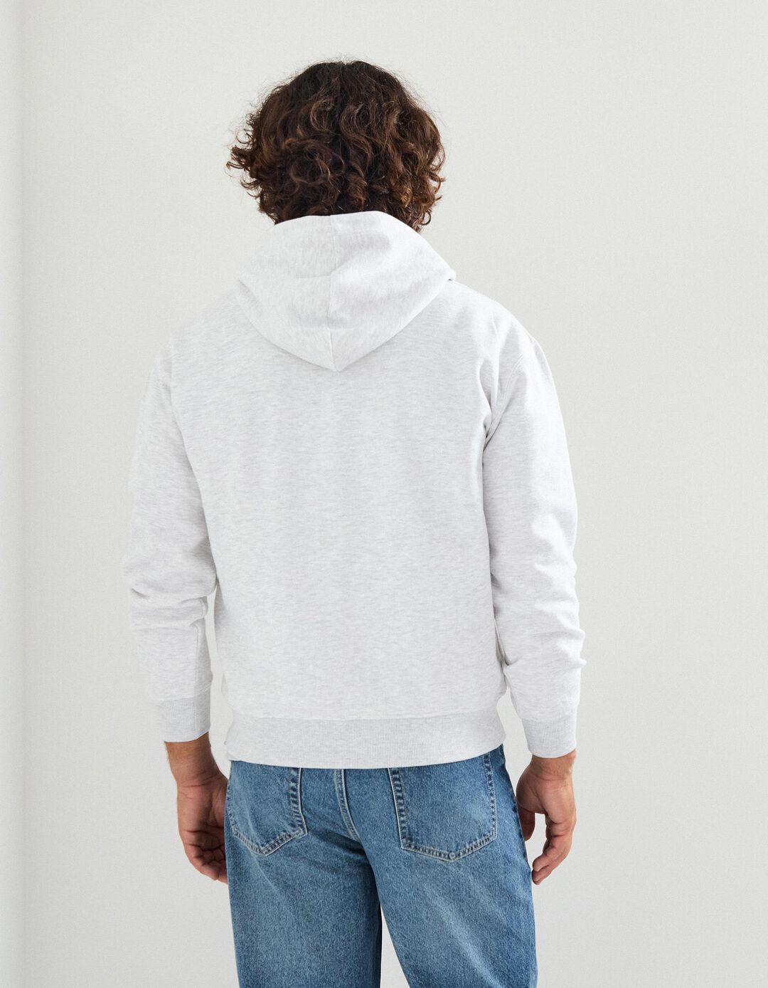 Sweatshirt com Capuz, Homem, Cinzento Claro
