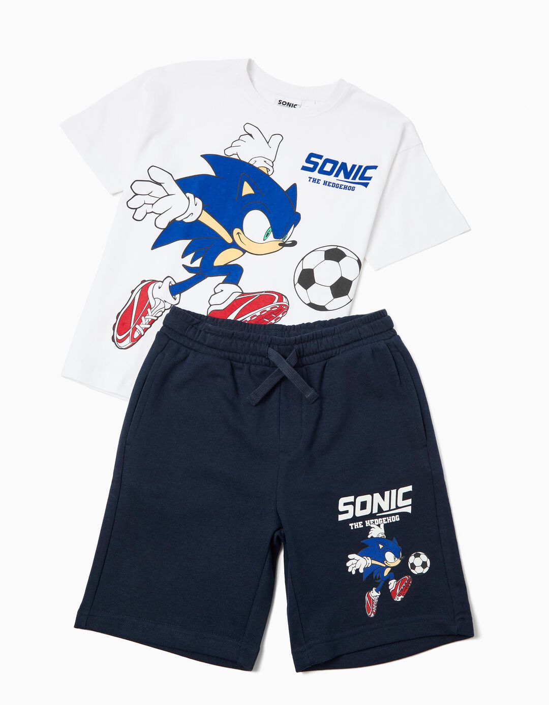 Conjunto T-shirt e Cal&ccedil;&otilde;es 'Sonic', Menino, Azul Escuro