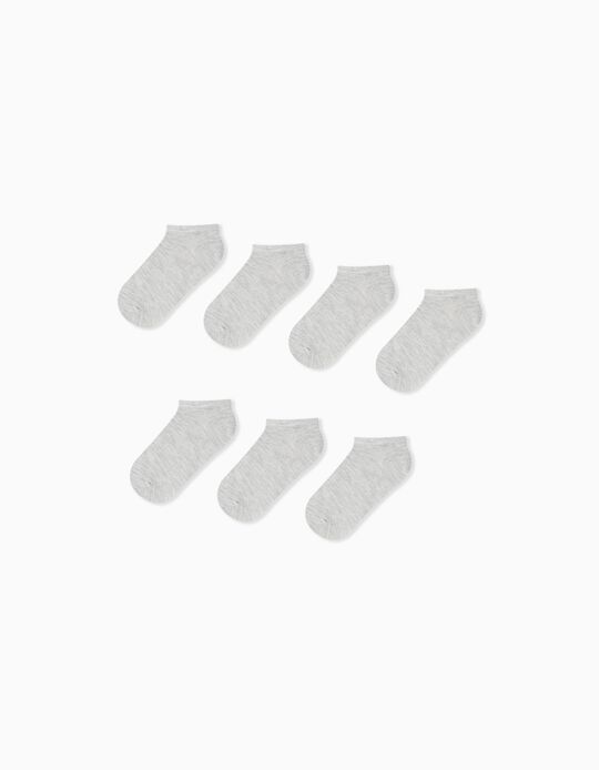 Comprar Online Pack 7 Pares de Meias Tornozelo, Criança, Cinzento Claro