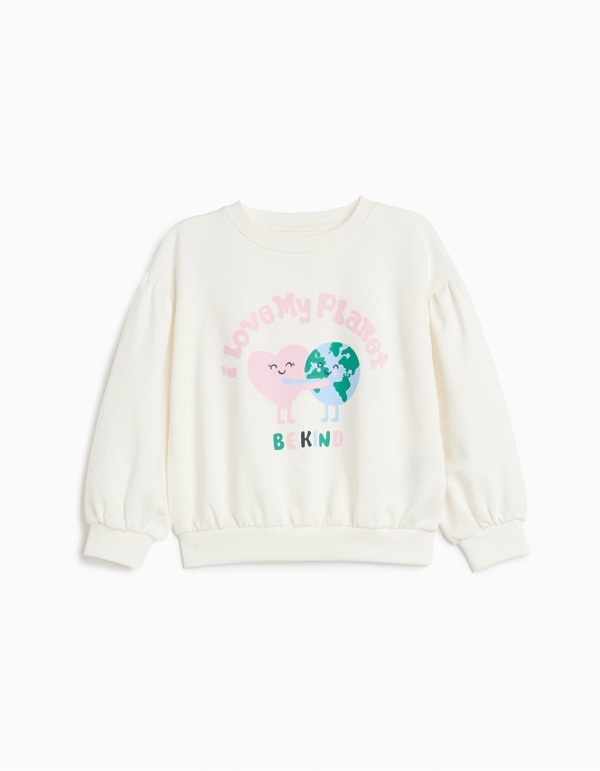 Comprar Online Sweatshirt De Felpa Estampada, Menina, Branco