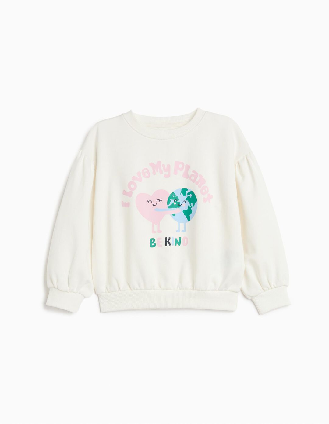 Sweatshirt De Felpa Estampada, Menina, Branco