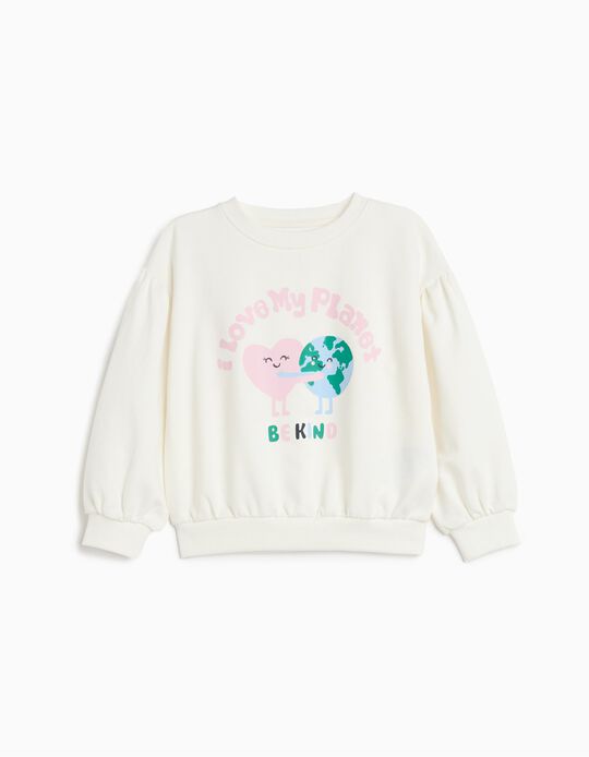 Comprar Online Sweatshirt De Felpa Estampada, Menina, Branco