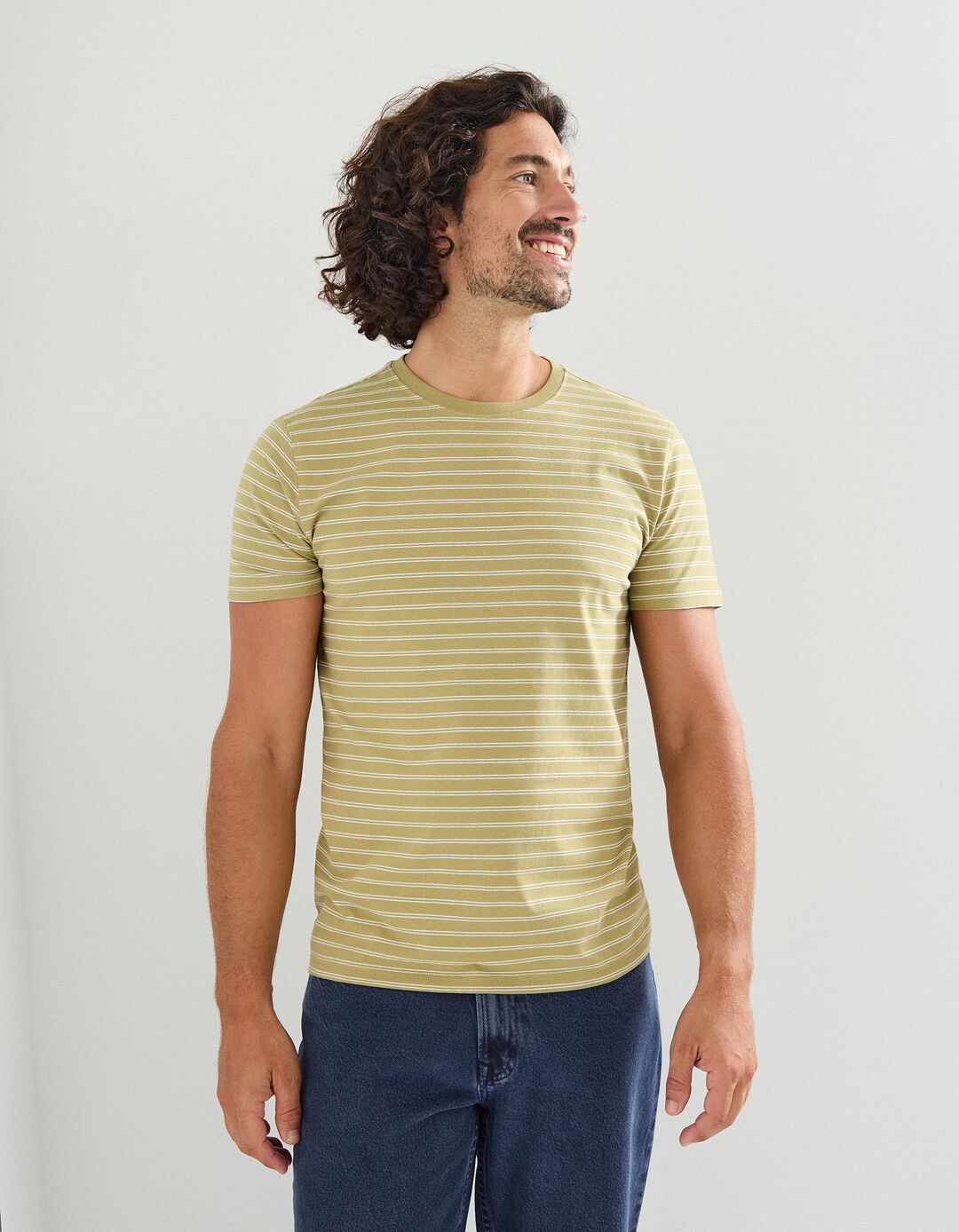 T-shirt Riscas, Homem, Verde