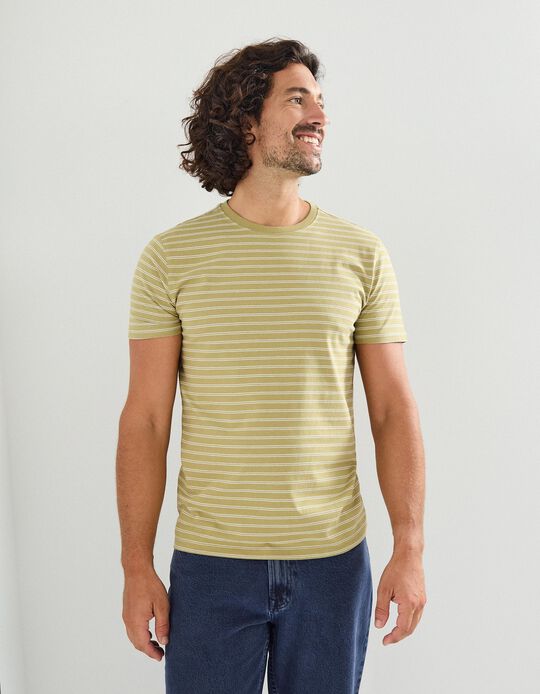 Comprar Online T-shirt Riscas, Homem, Verde