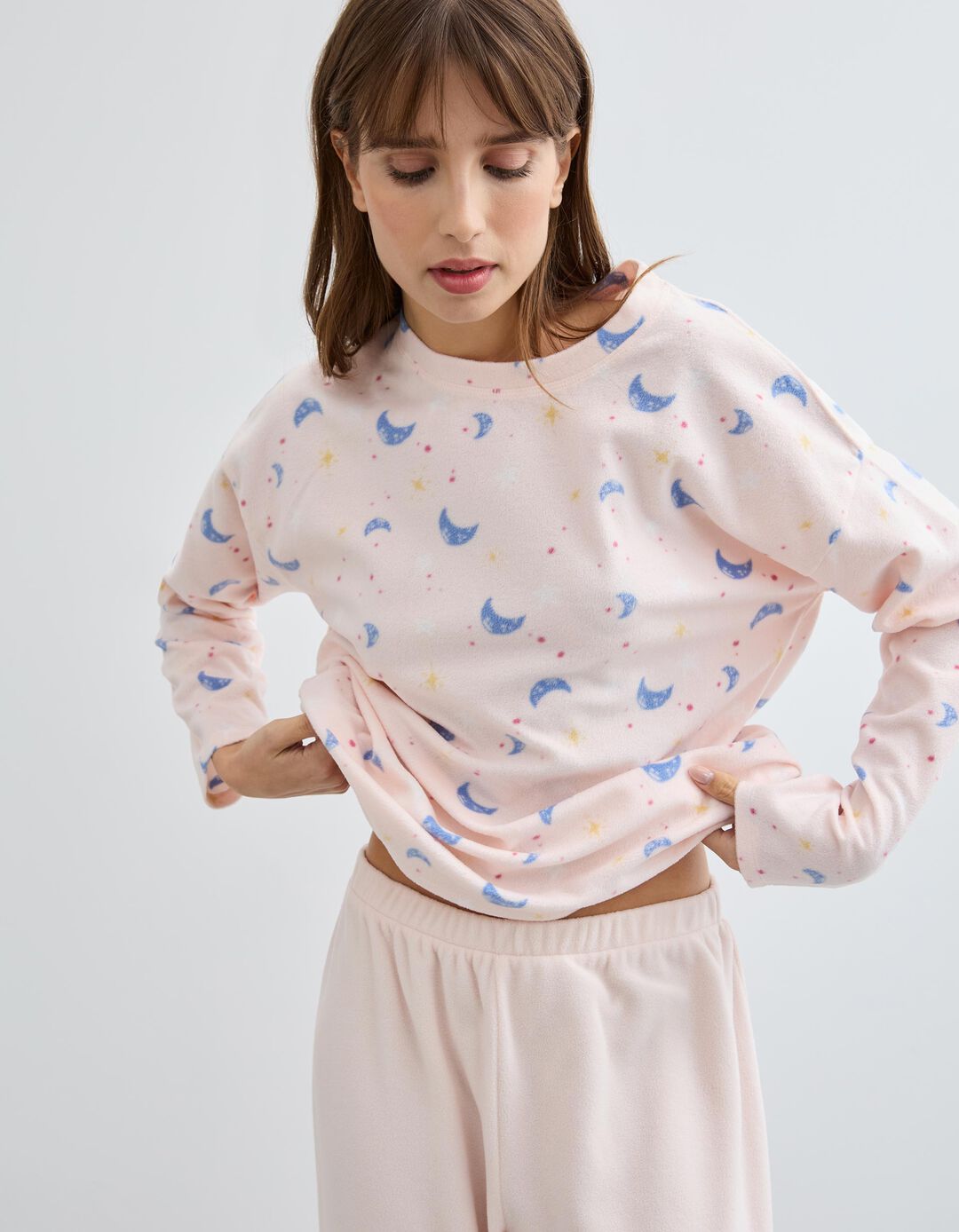 Pijama Polar, Mulher, Rosa Claro