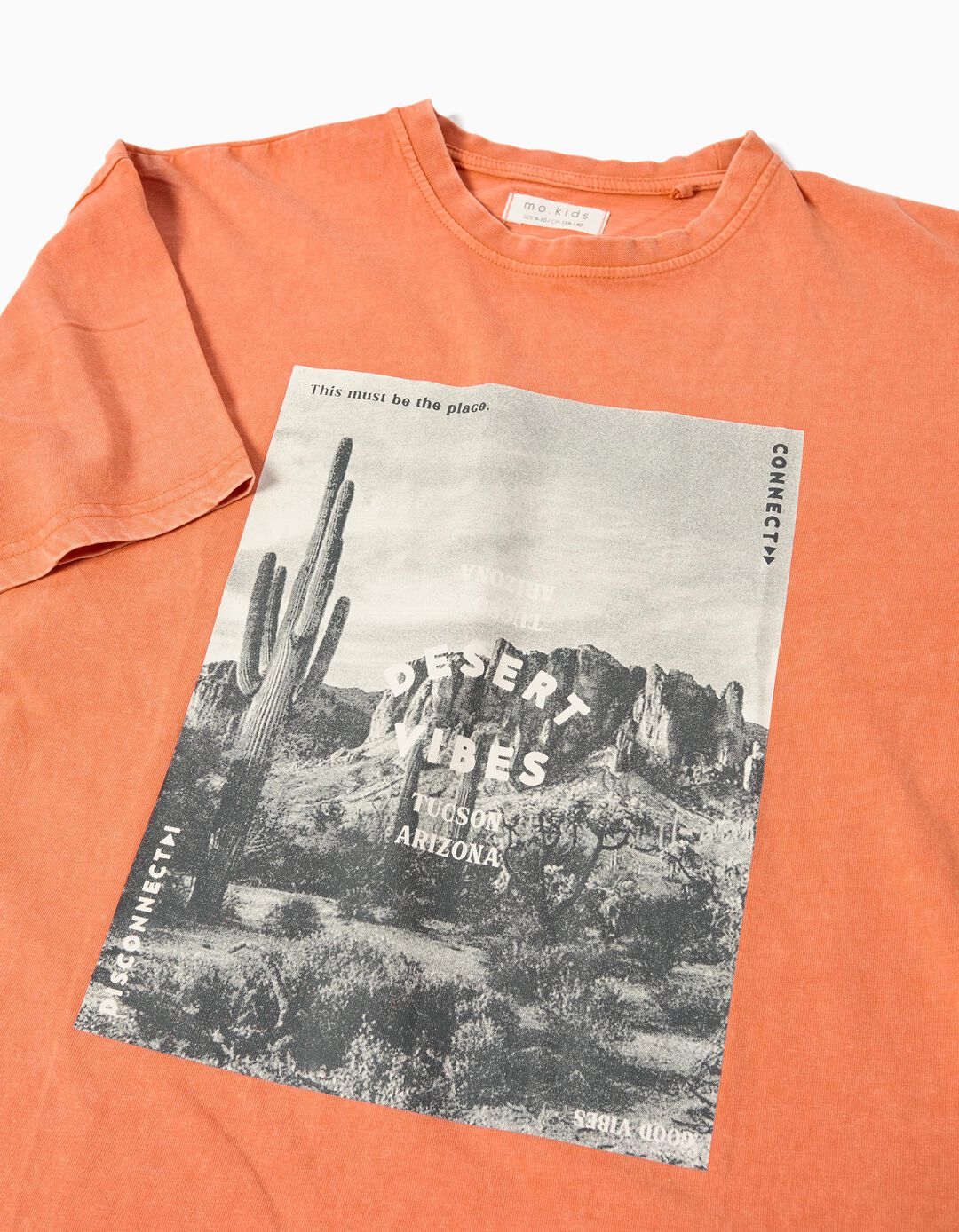 T-shirt Loose, Menino, Laranja Escuro