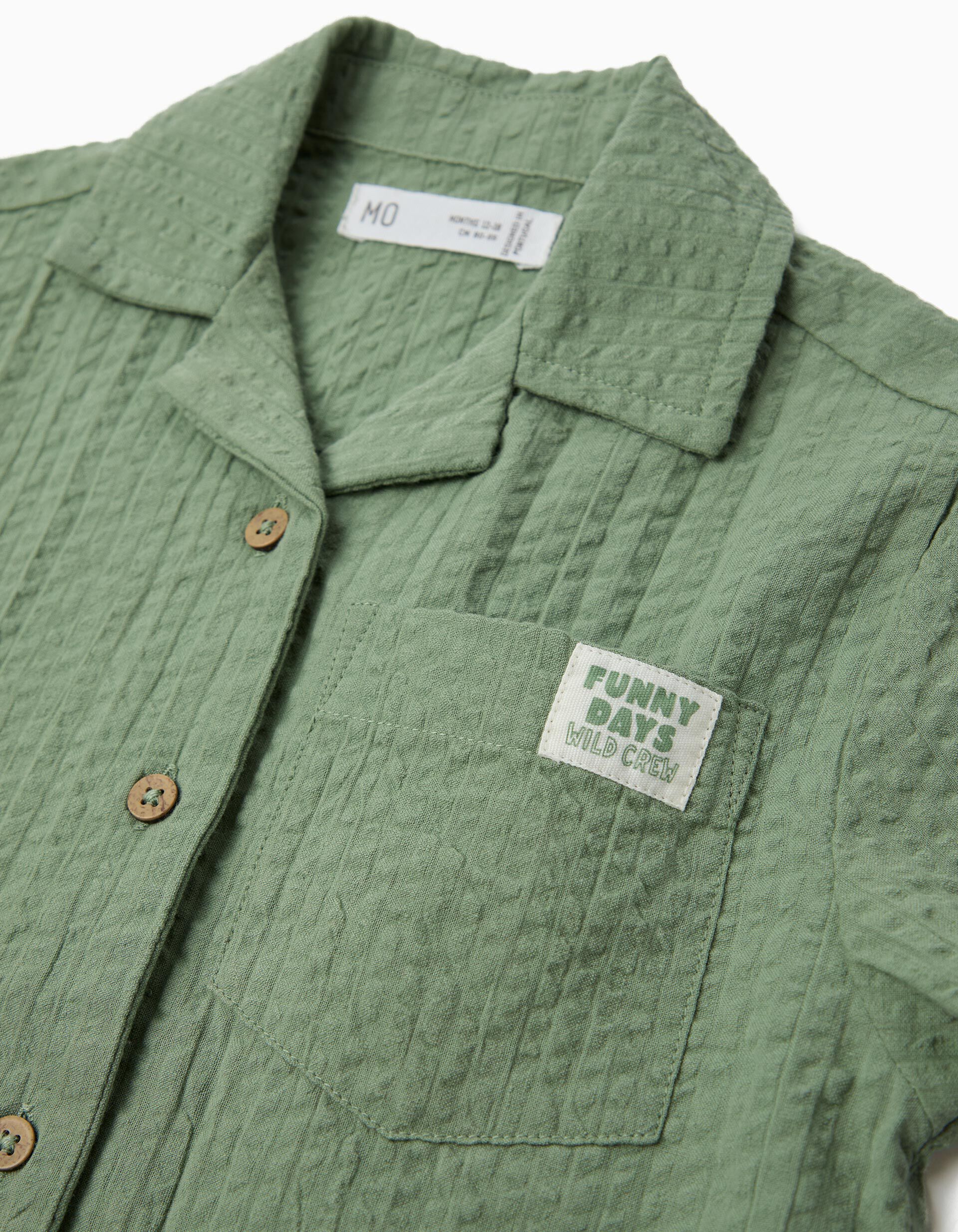 Comprar Online Camisa Texturada, Menino, Verde Escuro