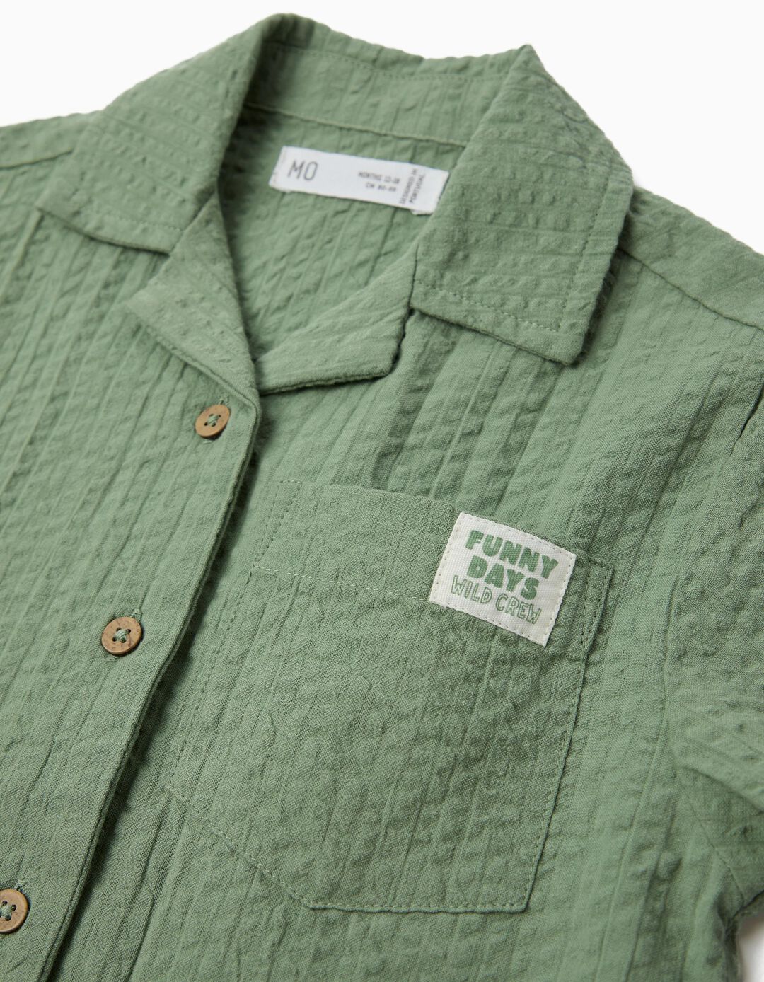 Camisa Texturada, Menino, Verde Escuro