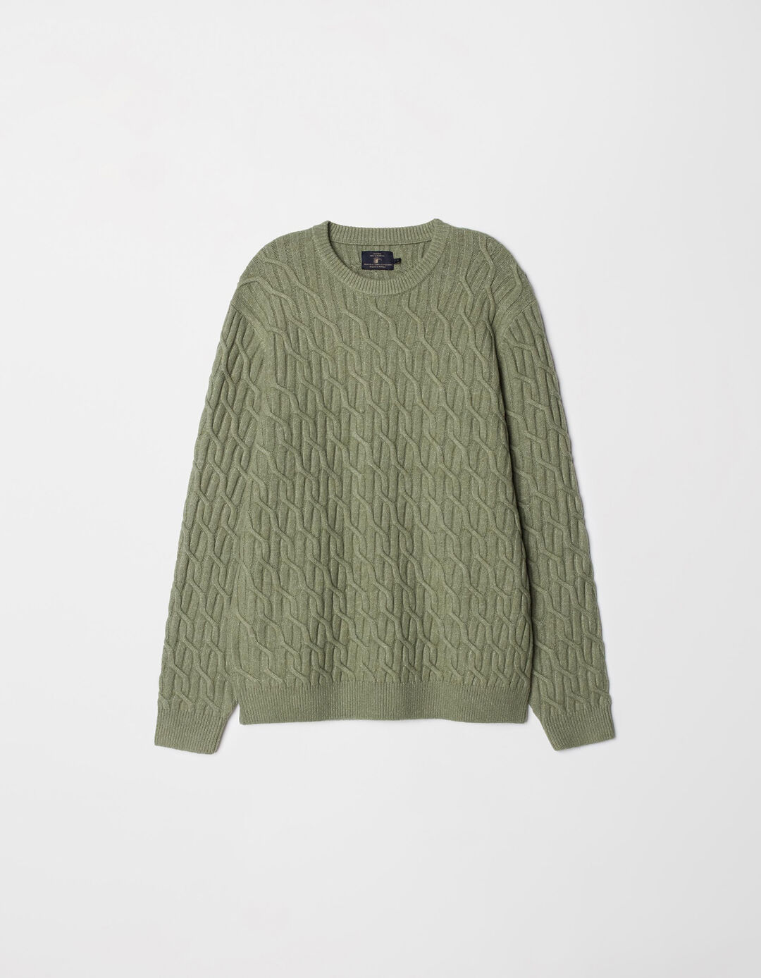 Camisola de Malha Entrançada, Homem, Verde