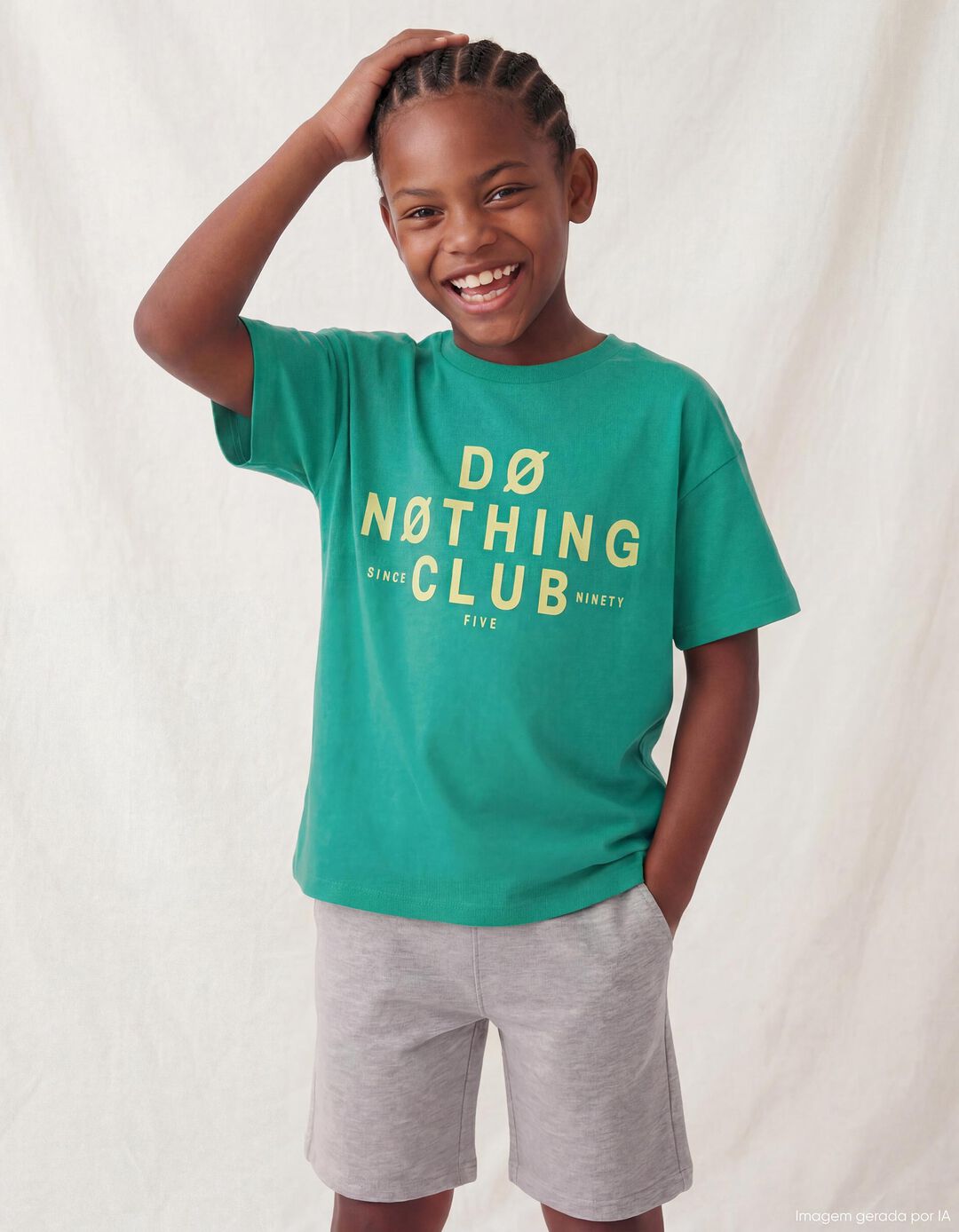 T-shirt Estampada, Menino, Verde