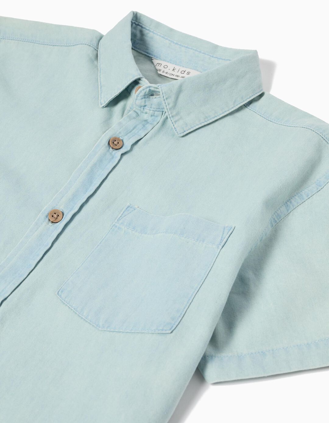 Camisa de Ganga, Menino, Azul Claro