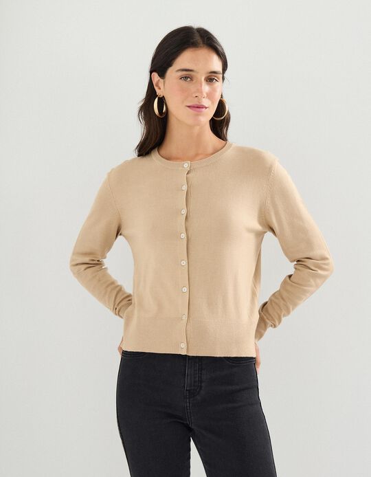 Comprar Online Casaco de Malha, Mulher, Bege