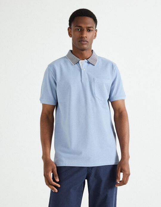 Comprar Online Polo Piquet Manga Curta, Homem, Azul Claro