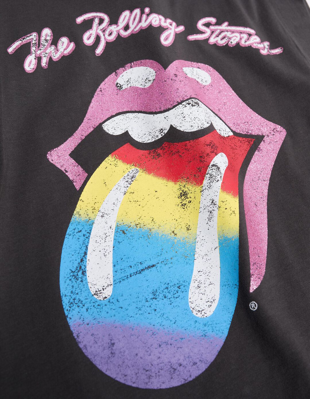 T-shirt 'The Rolling Stones', Menina, Cinzento Escuro 
