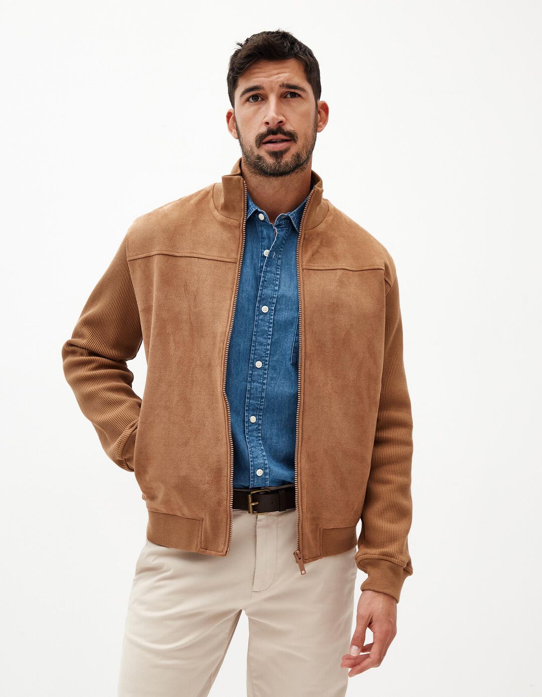 Casaco Bomber, Homem, Bege