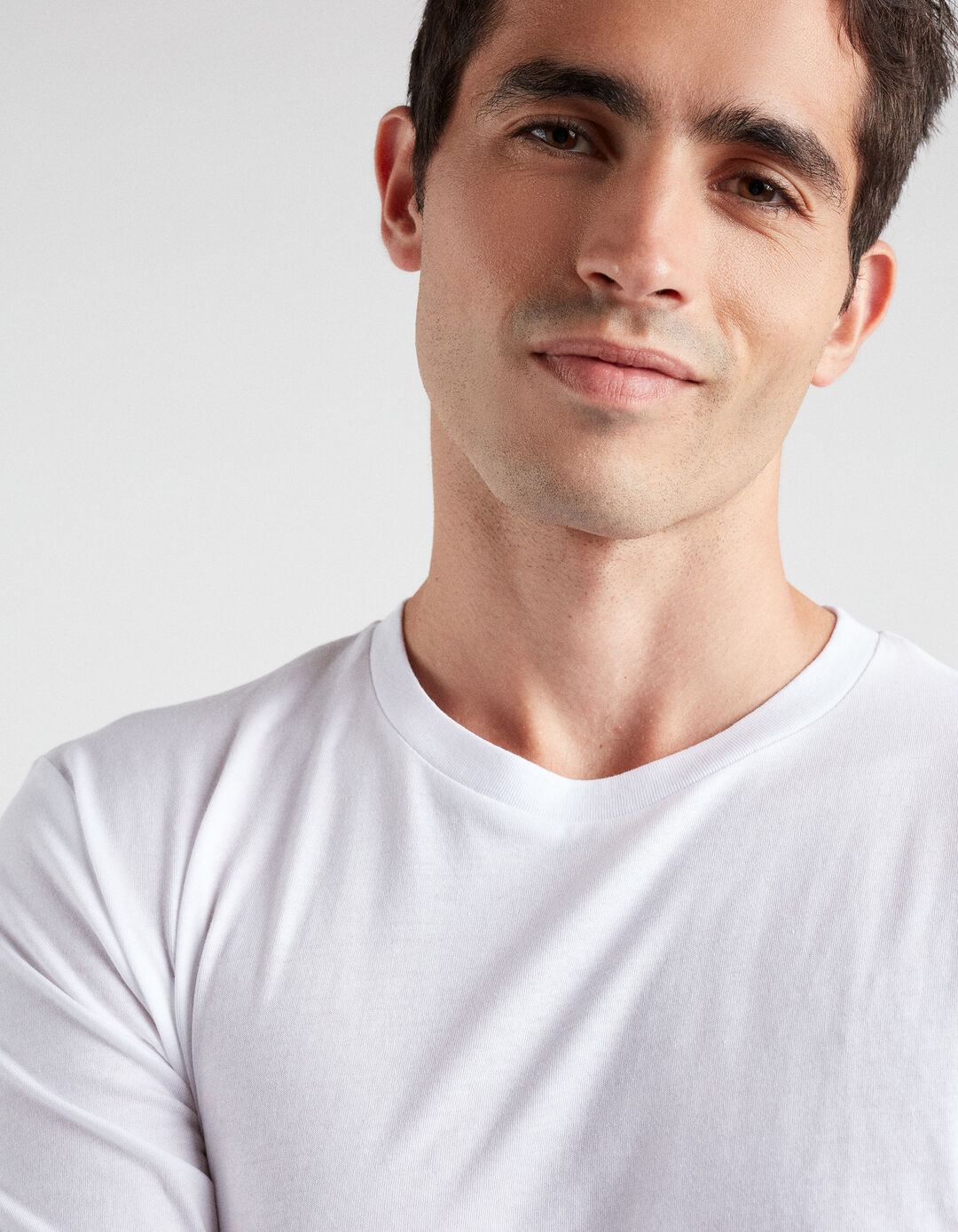 Pack 2 Camisolas Interiores Decote Redondo, Homem, Branco