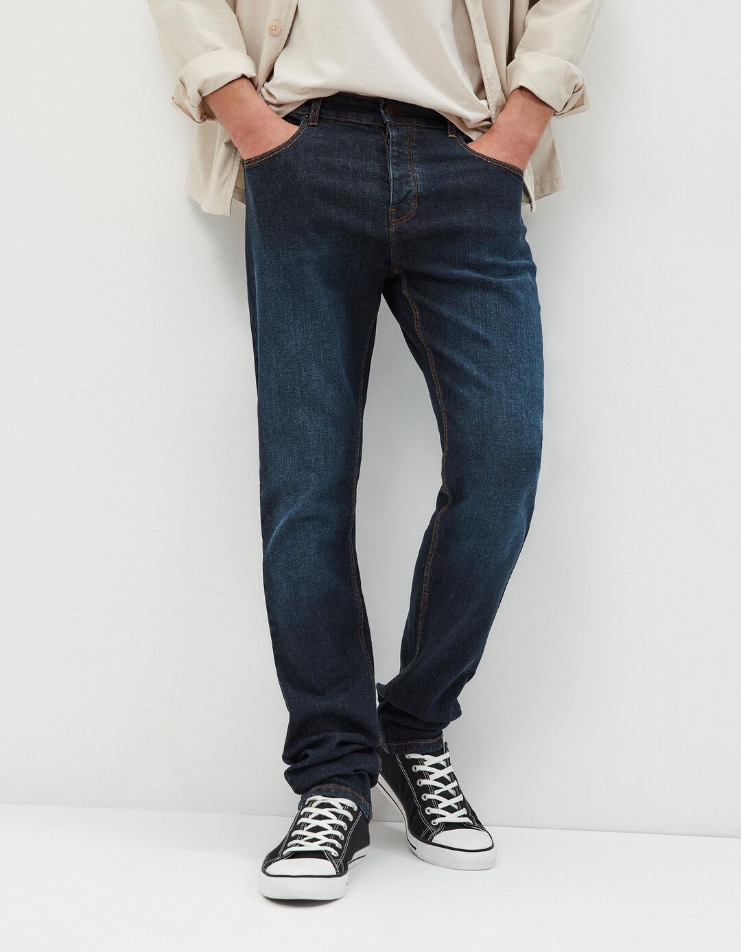 Calças Skinny Fit, Homem, Azul