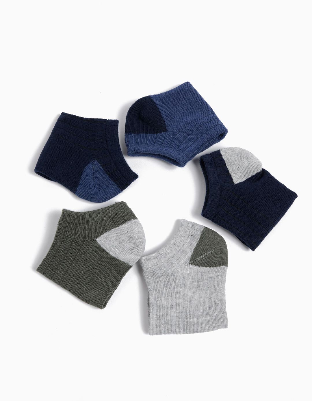 Pack 5 Pares de Meias Tornozelo, Menino, Multicor