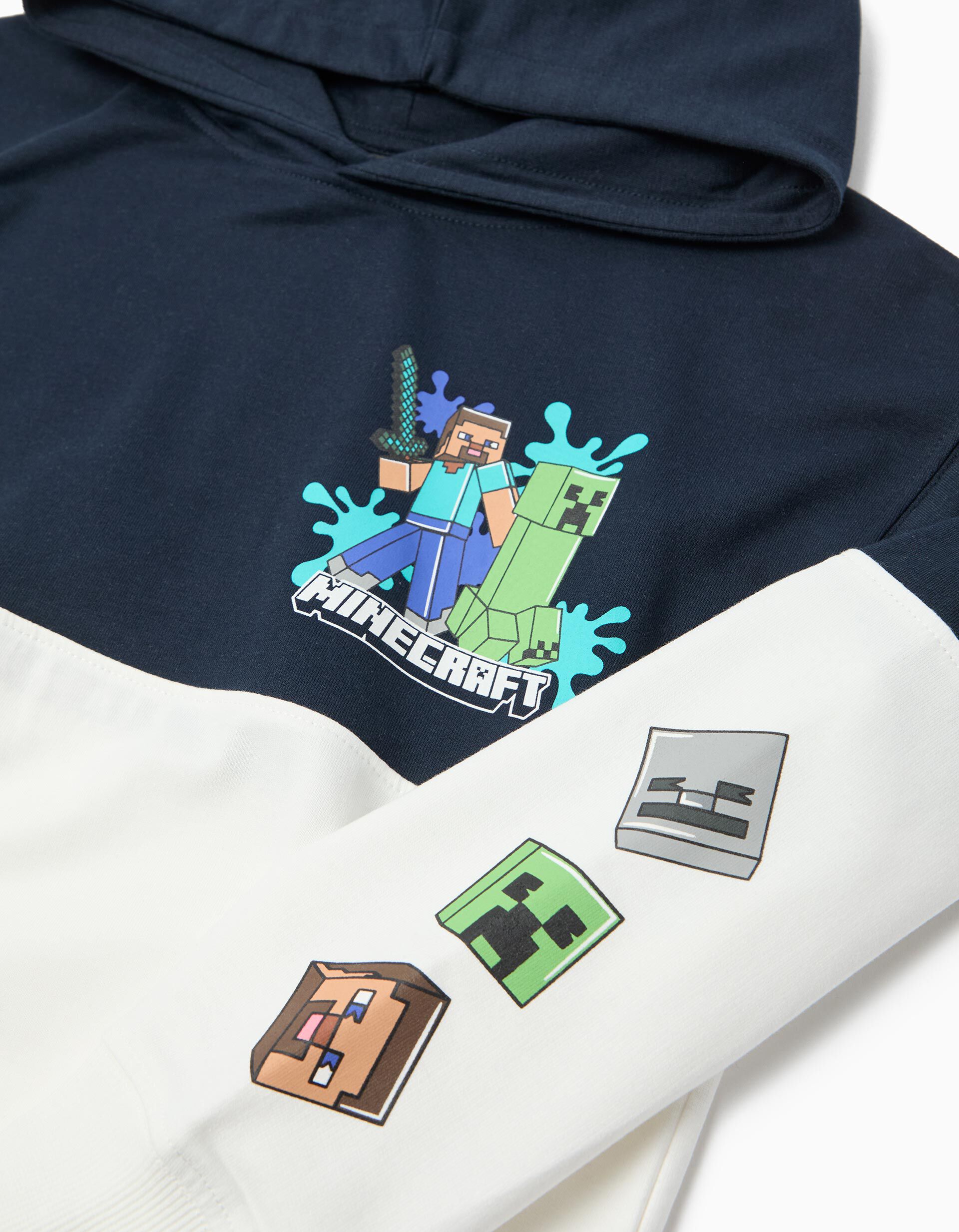 Comprar Online Sweatshirt de Capuz 'Minecraft', Menino, Azul Escuro