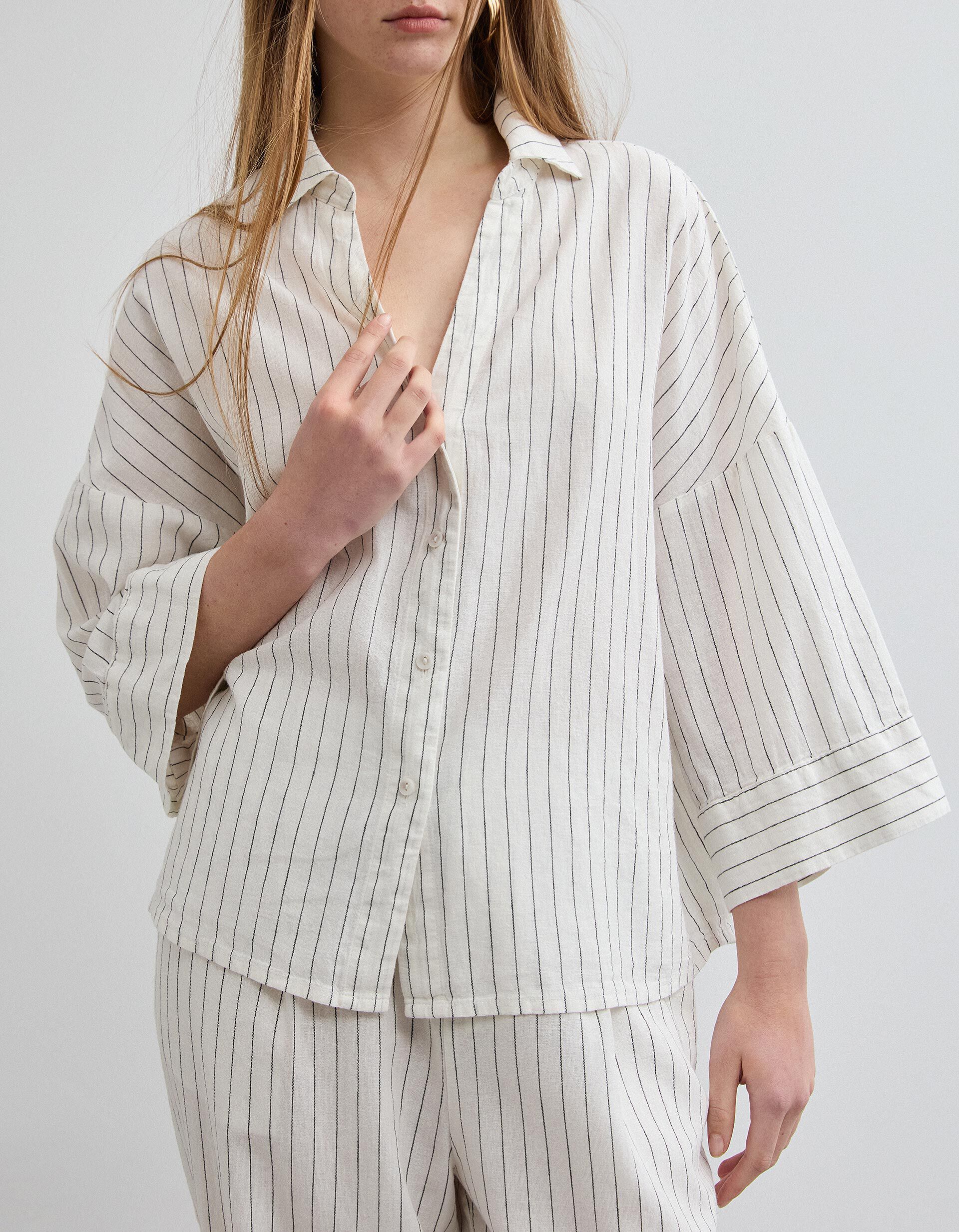 Comprar Online Camisa com Linho, Mulher, Bege Claro