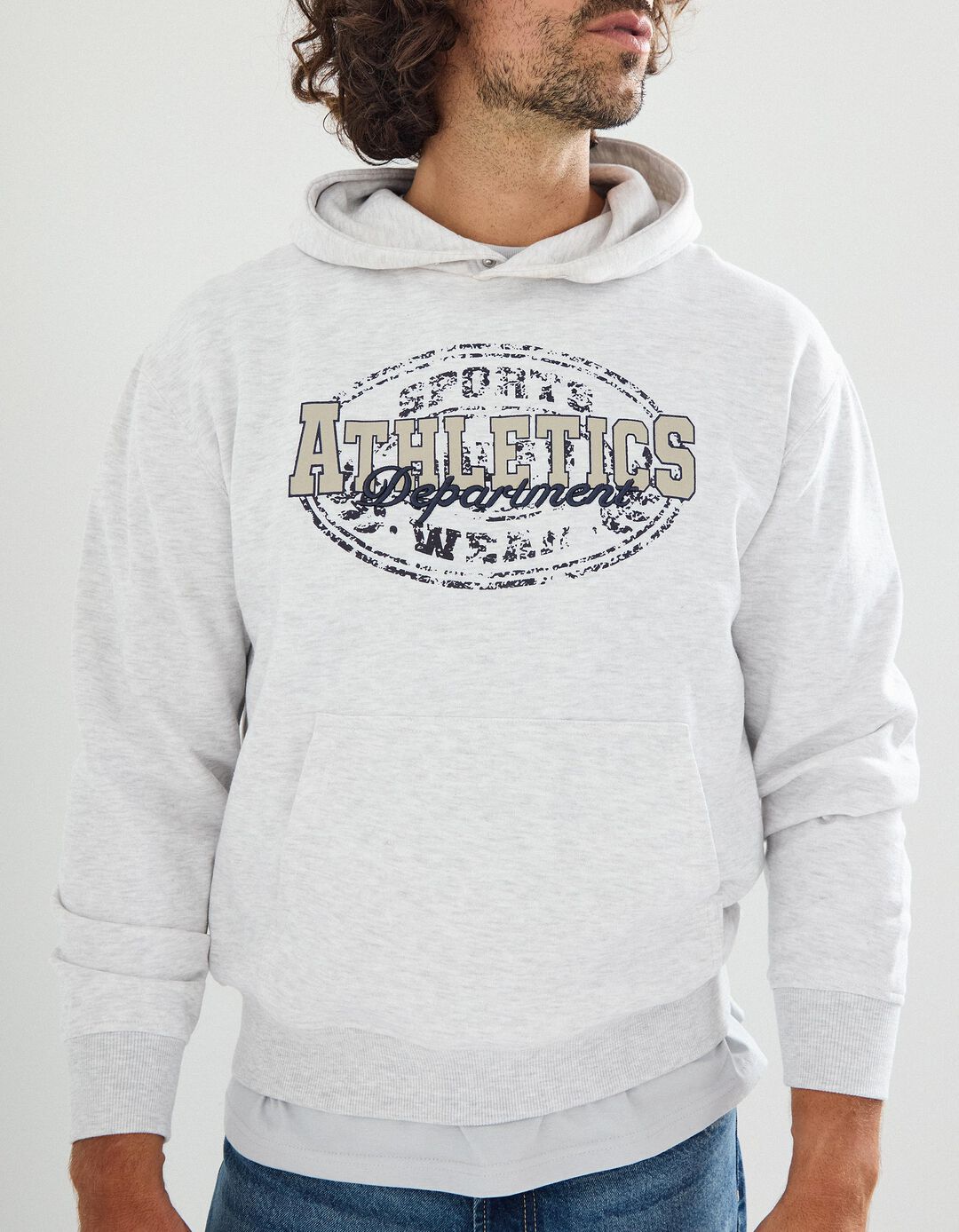 Sweatshirt com Capuz, Homem, Cinzento Claro