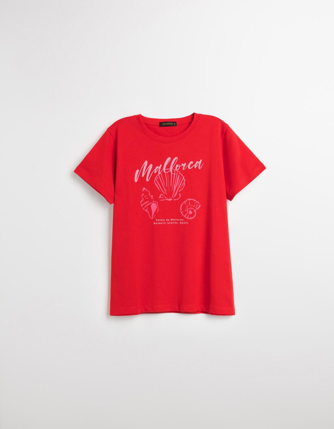 T-shirt Print, Mulher, Vermelho Claro 
