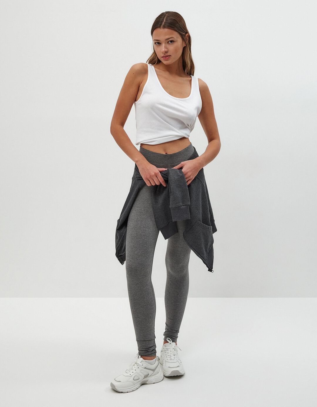 Leggings Básicas, Mulher, Cinza