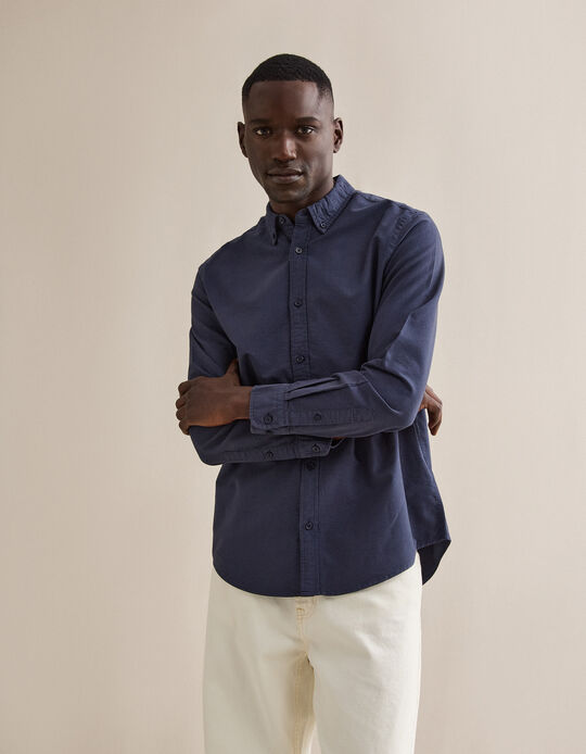 Comprar Online Camisa Oxford, Homem, Azul Escuro