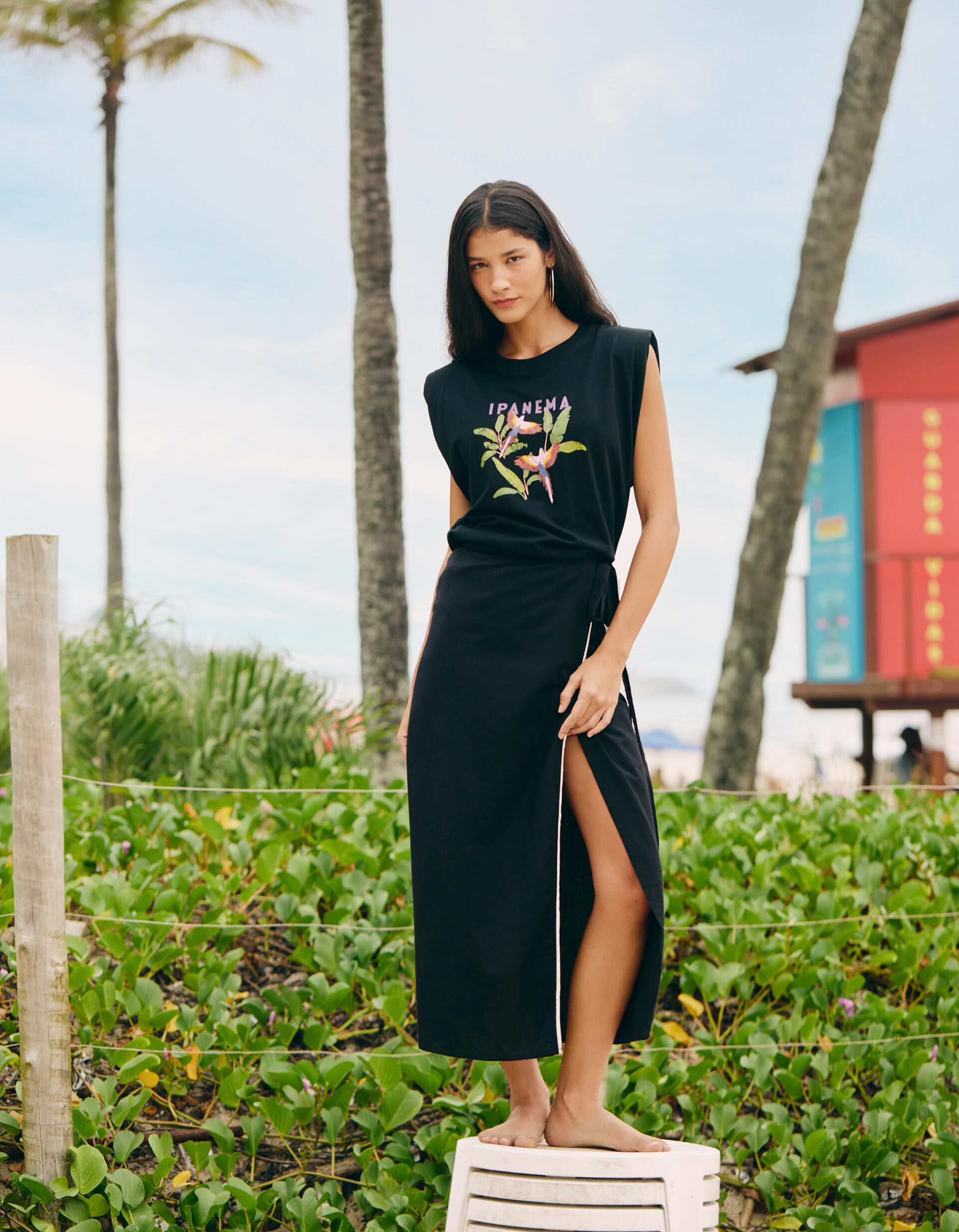 Comprar Online T-shirt Estampada, Mulher, Preto