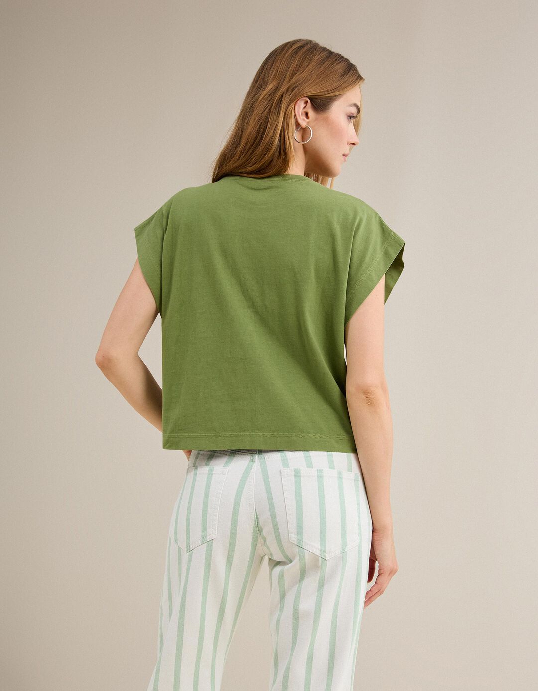 T-shirt Com Bolso, Mulher, Verde