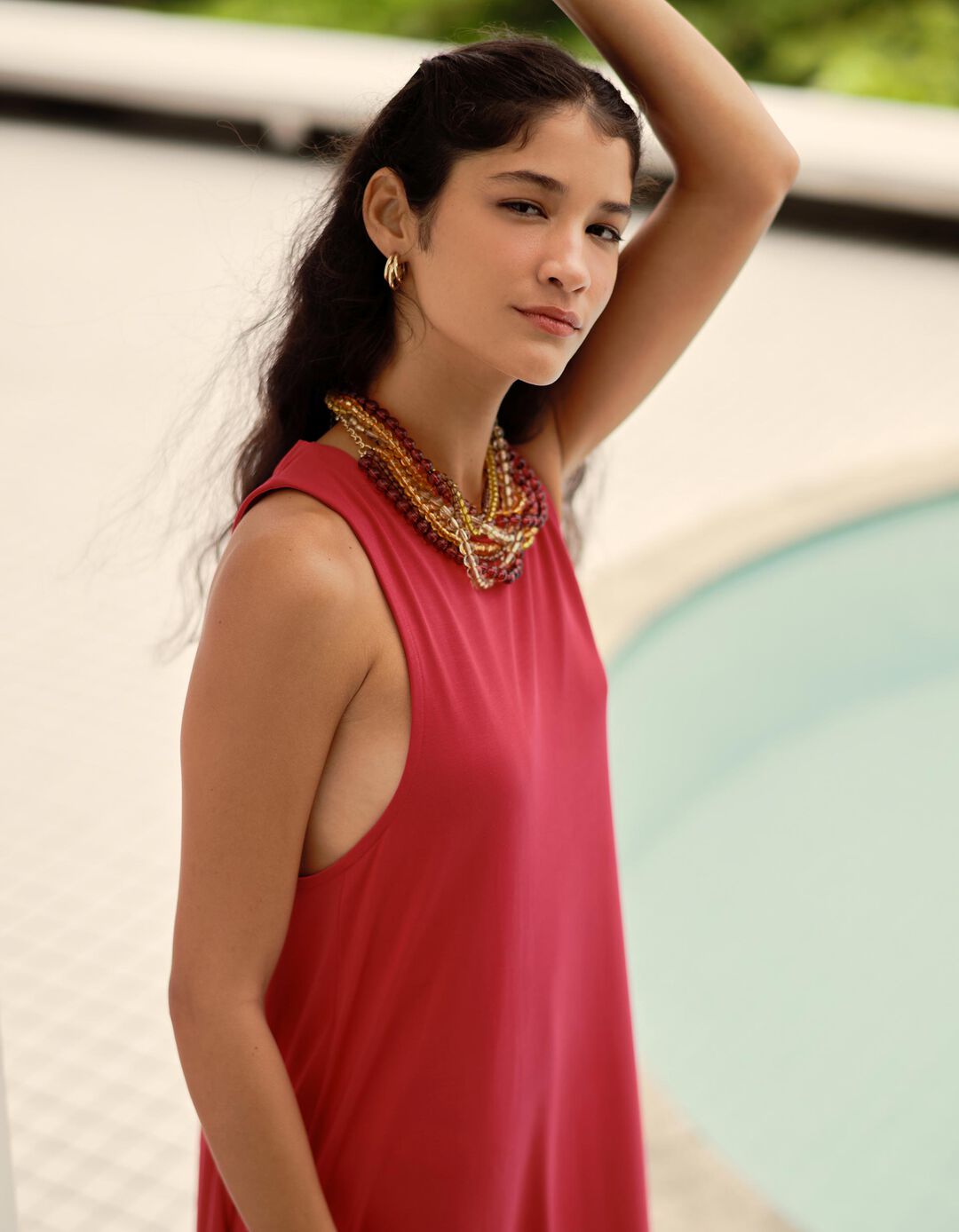 Vestido Comprido, Mulher, Rosa Escuro