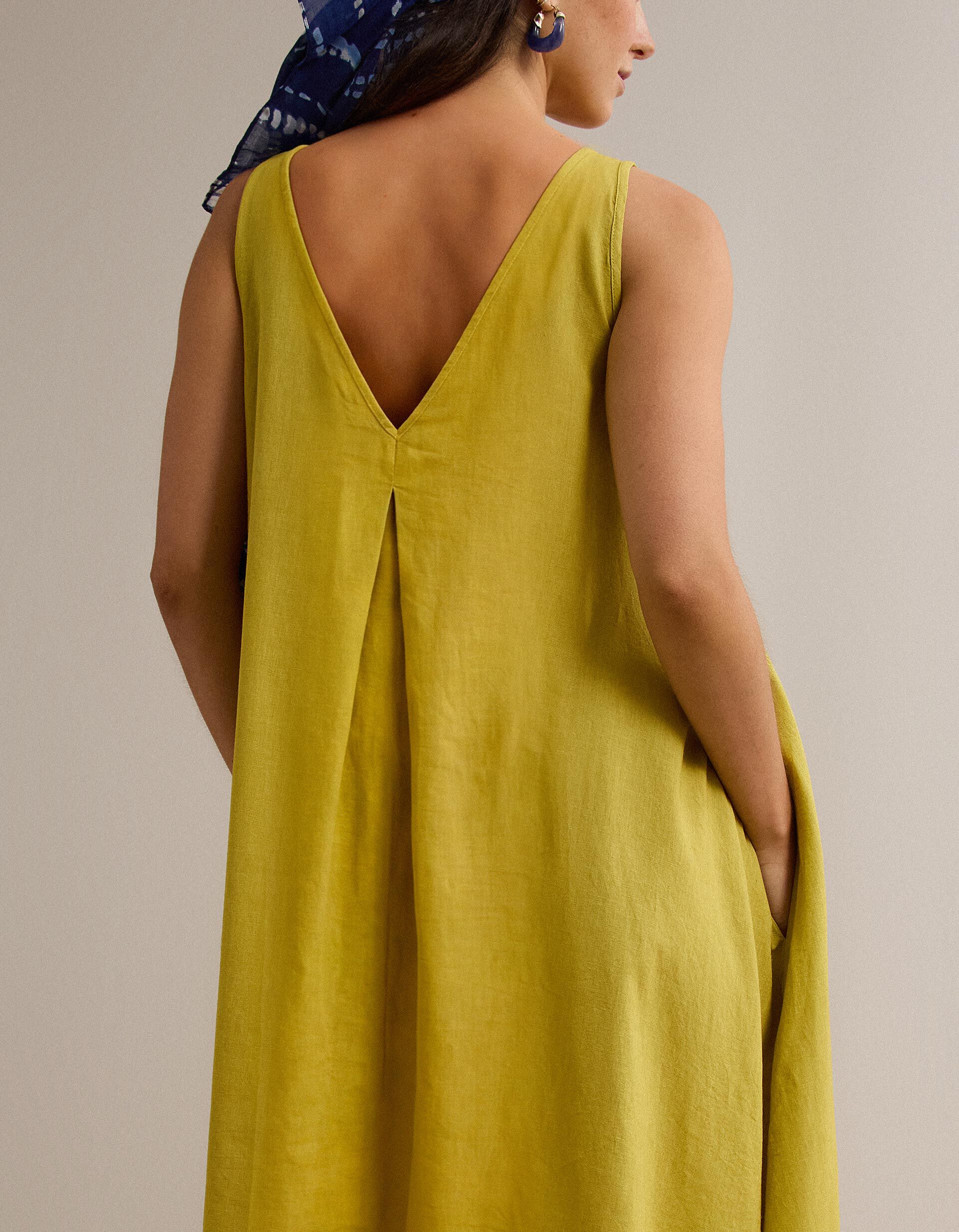 Comprar Online Vestido com Linho, Mulher, Amarelo