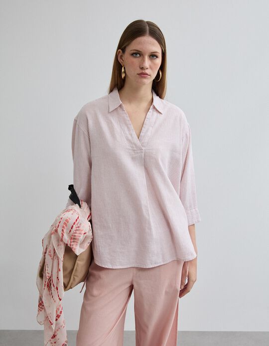 Comprar Online Blusa com Linho, Mulher, Rosa