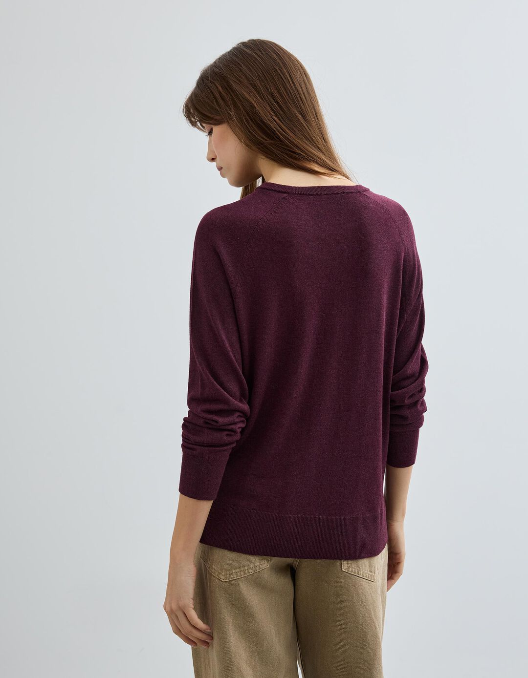 Camisola com Caxemira, Mulher, Vermelho Escuro