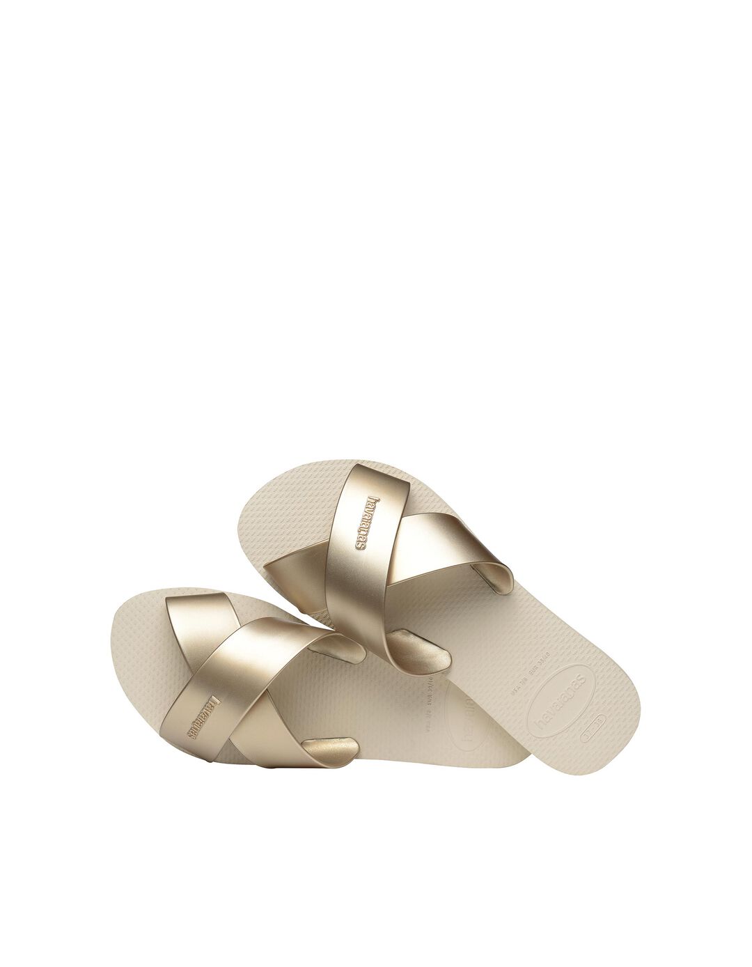 Sand&aacute;lias Havaianas Aqua Metallic, Mulher, Bege