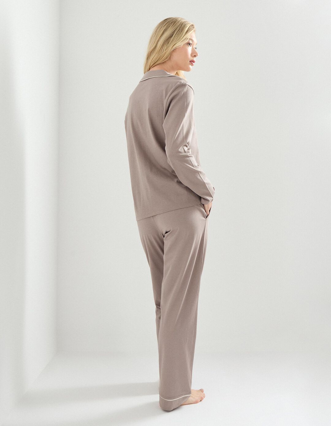 Pijama Jersey, Mulher, Cinzento