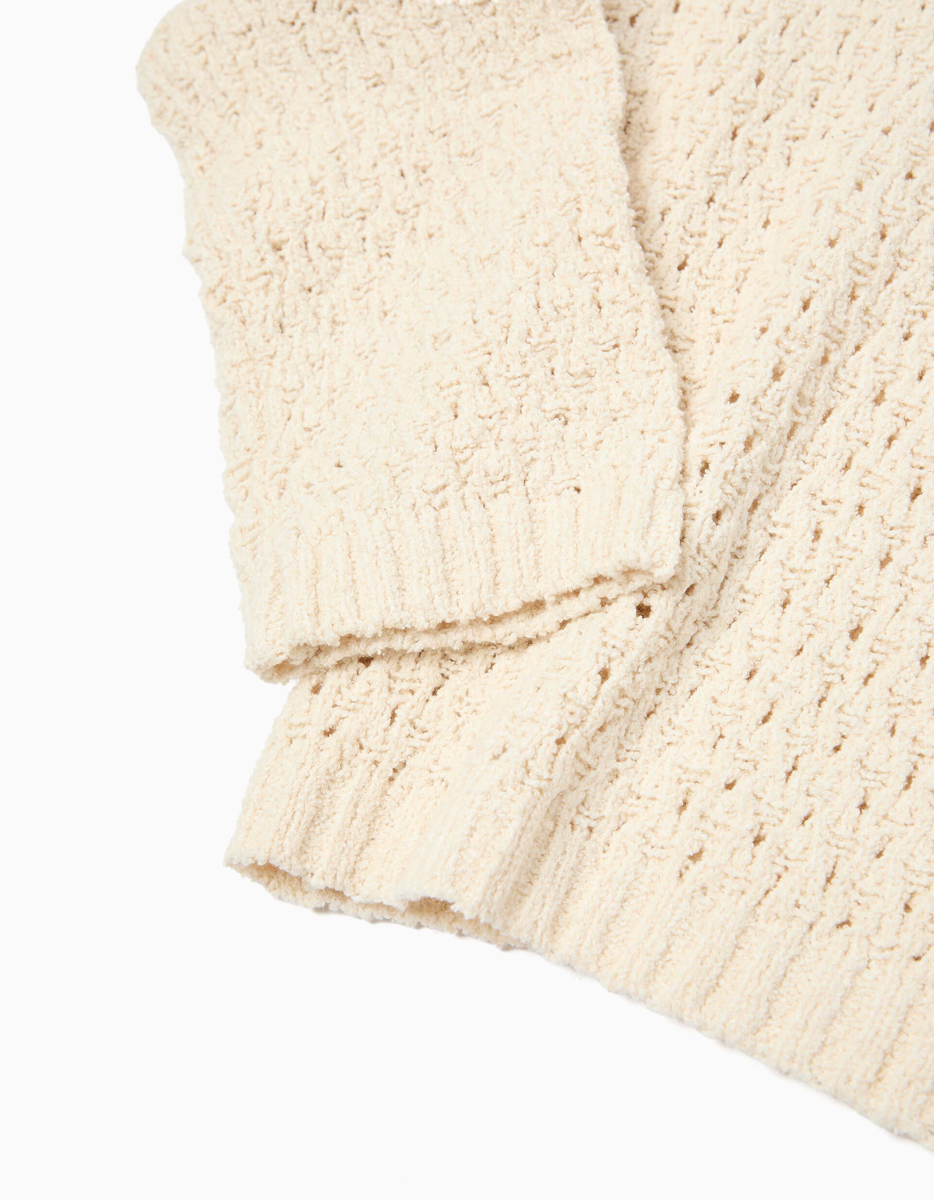 Comprar Online Casaco Malha, Menina, Bege Claro