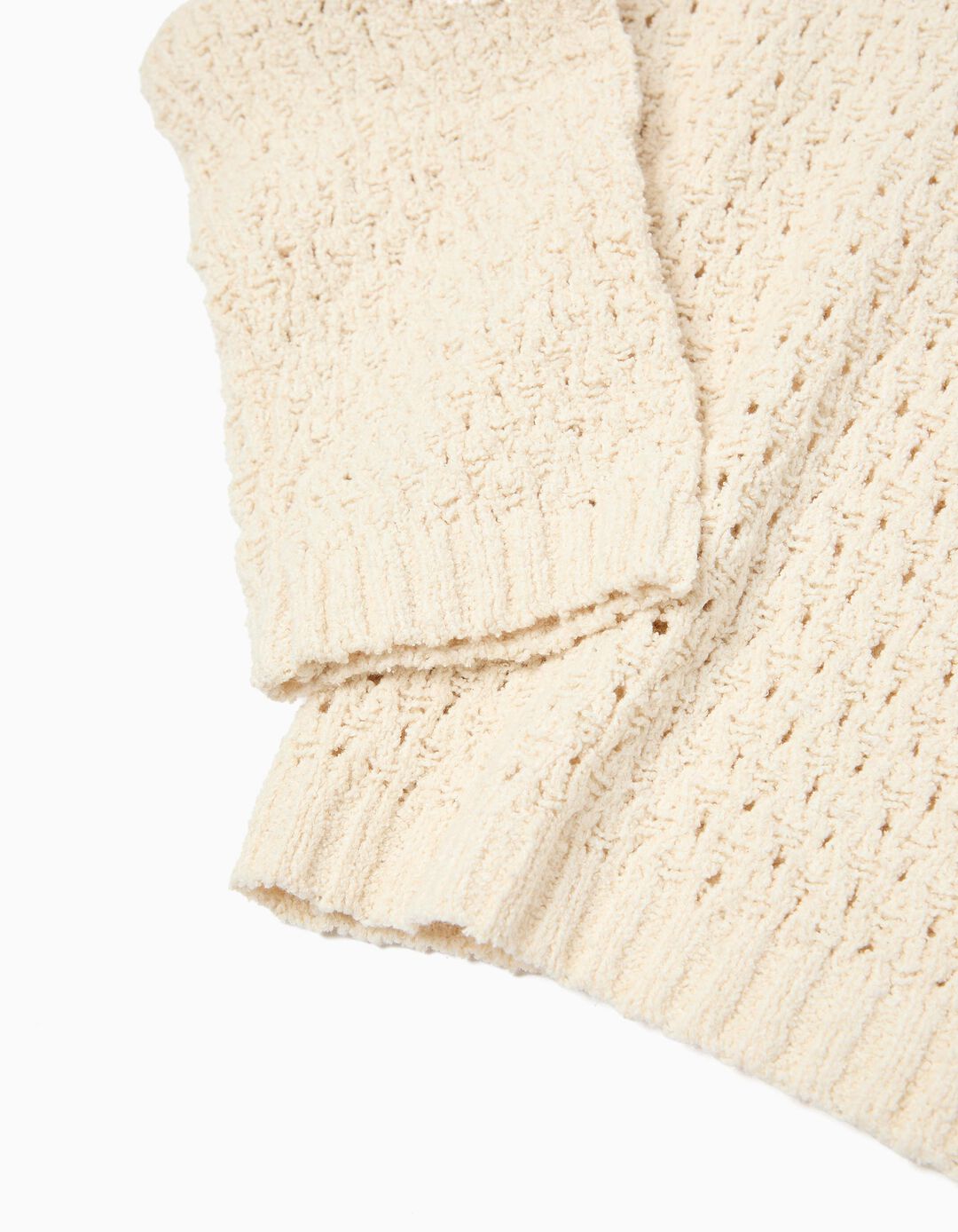 Casaco Malha, Menina, Bege Claro