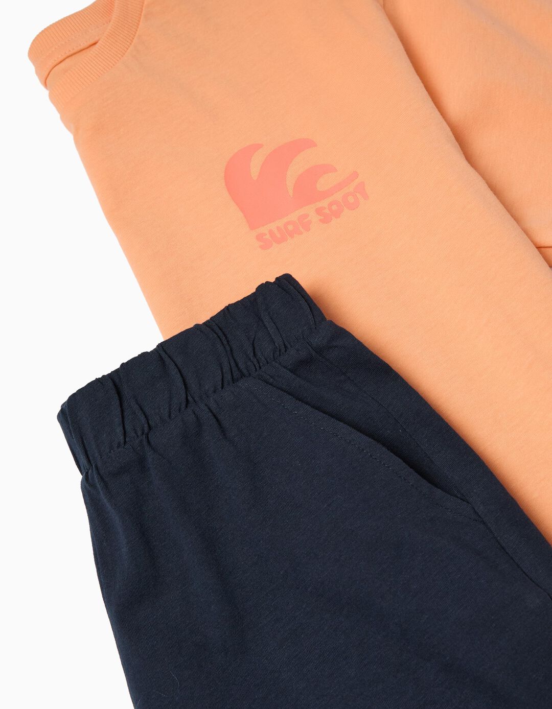 Conjunto T-shirt e Cal&ccedil;&otilde;es, Menino, Laranja Claro